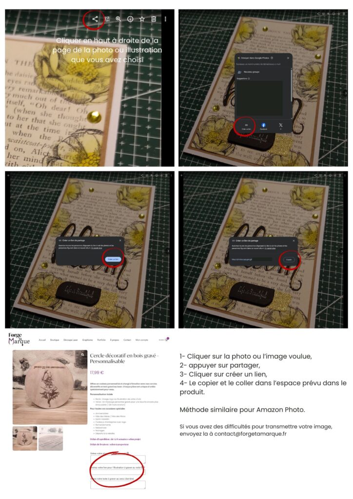 Procédure pour envoyer une photo via google photo